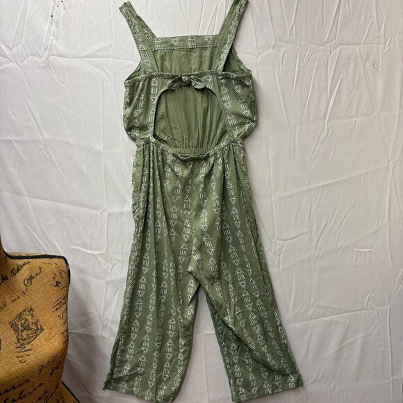 Cat and Jack Romper preteen Large 10/12, sage with Amazonian designs - Picture 7 of 14